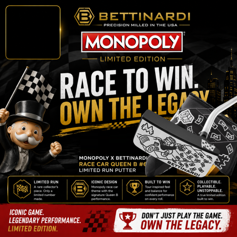 Monopoly x Bettinardi Race Car Queen B 6 Limited Run Putter